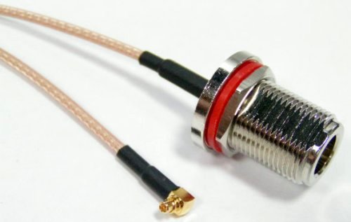 MMCX Right Angle Plug to N Jack Bulkhead RG316 Cable 60cm